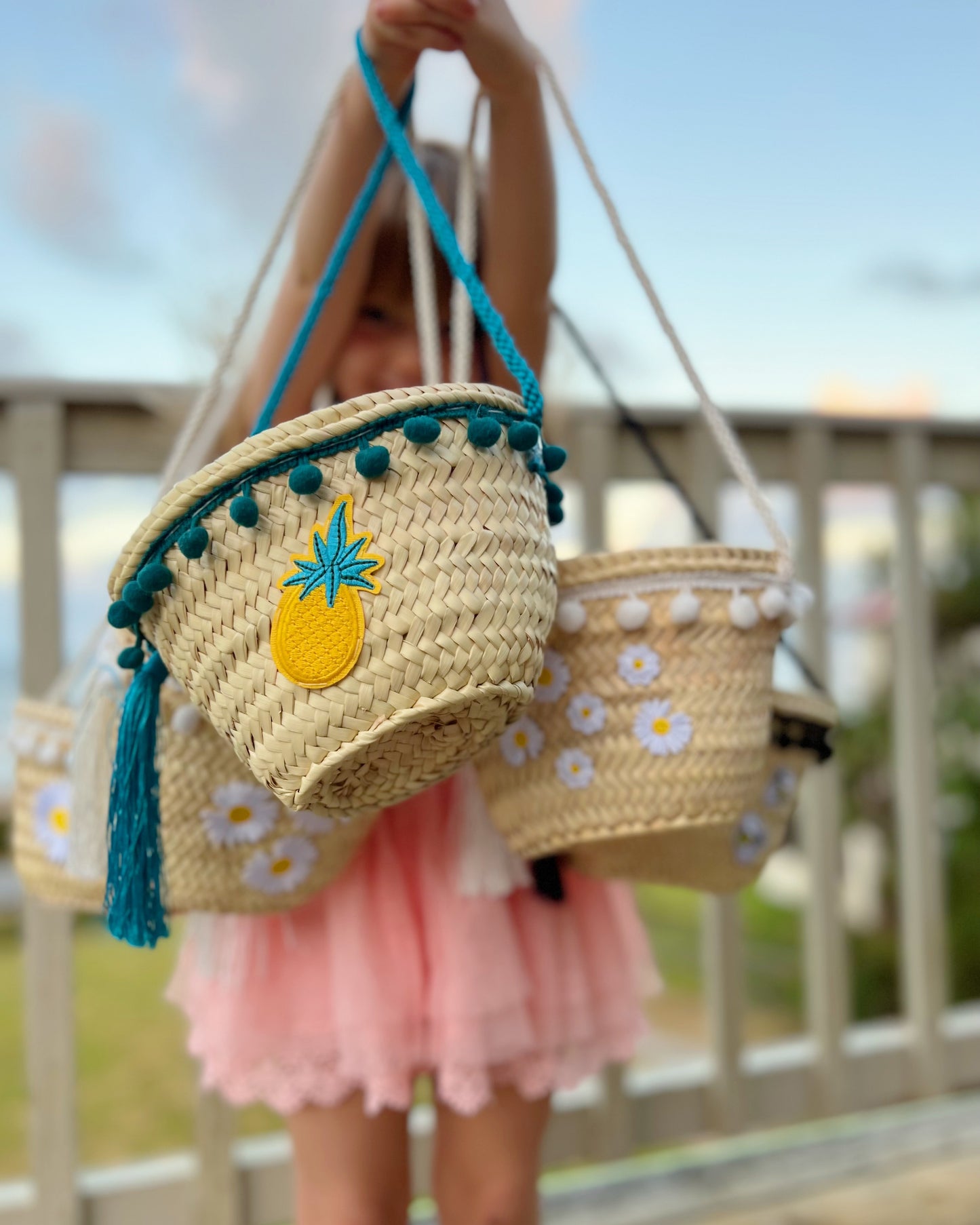 The Pom Pom Basket W/ Strap